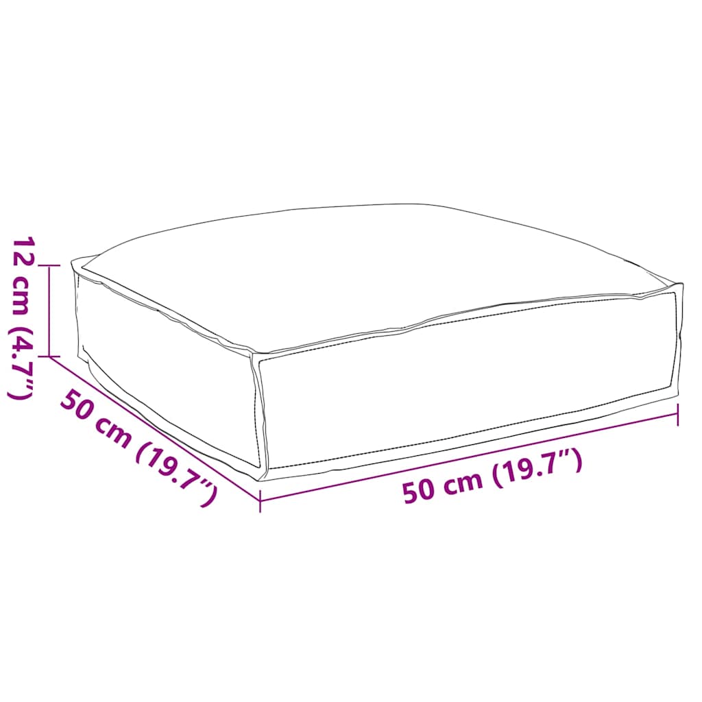 Almofada de palete para assento Antracite 50 x 50 x 12 cm