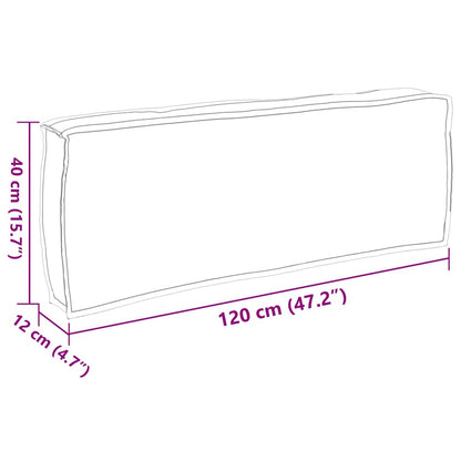 Almofada de palete para encosto Antracite 120 x 40 x 12 cm