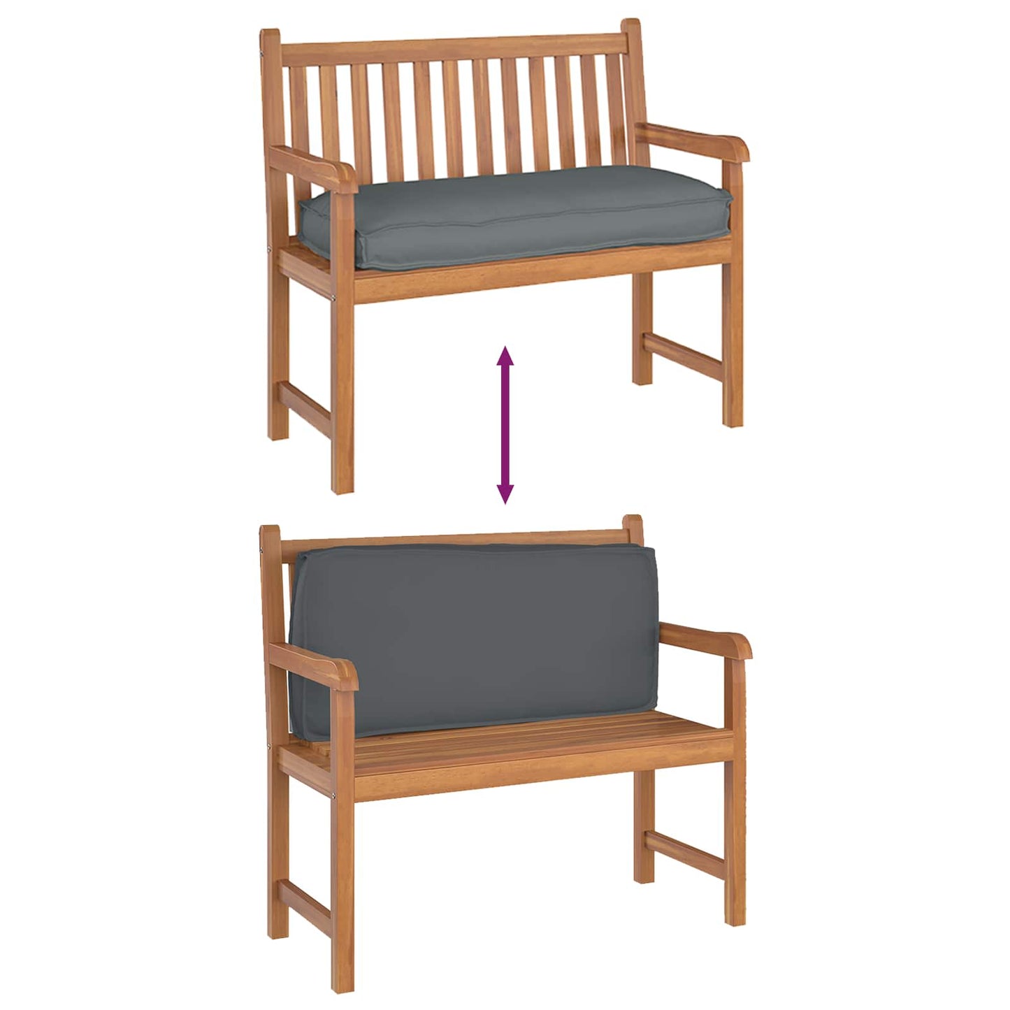 Almofada Antracite 120 x 50 x 12 cm Tecido Oxford