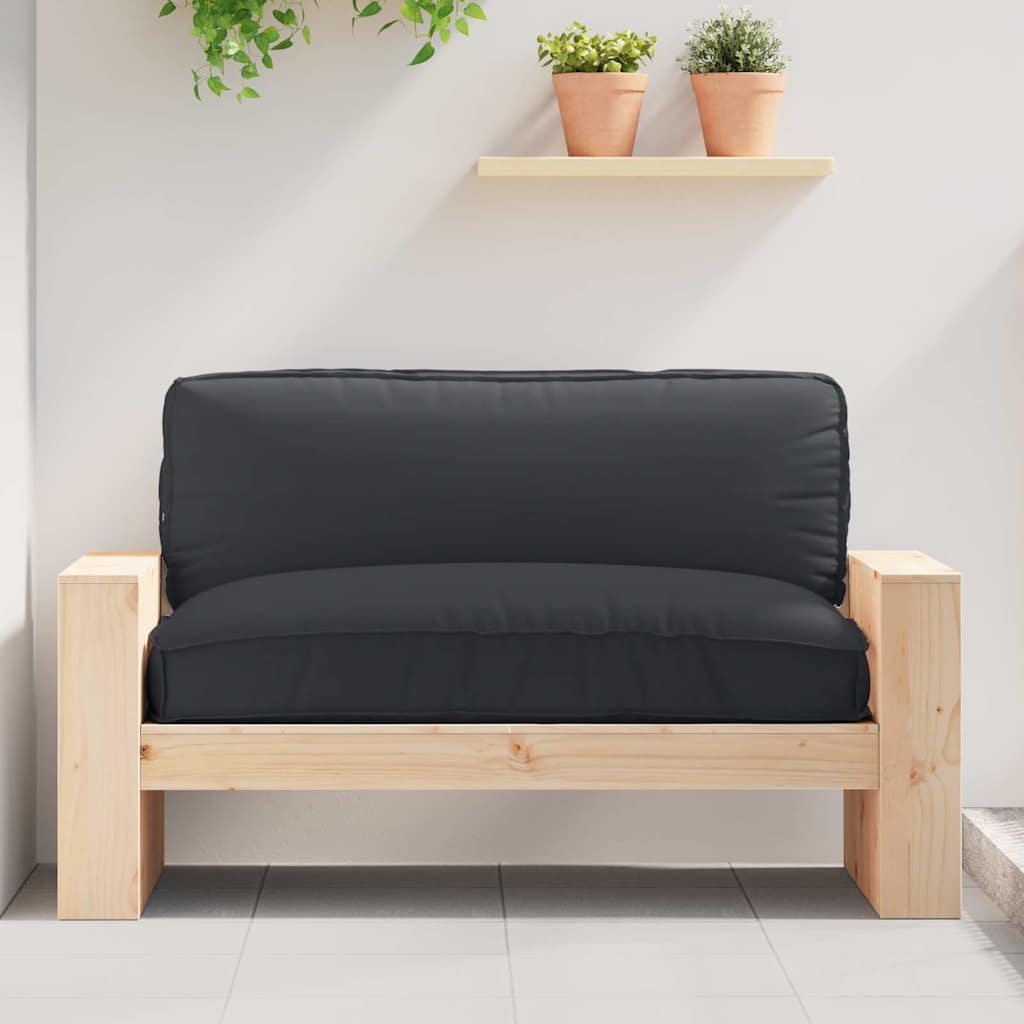 Almofada de palete para assento Preto 120 x 80 x 12 cm