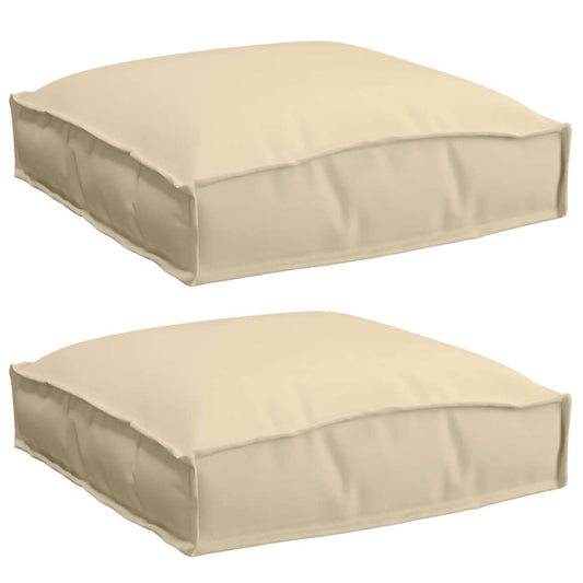 Almofada de palete para assento 2 pcs Bege 40 x 40 x 8 cm