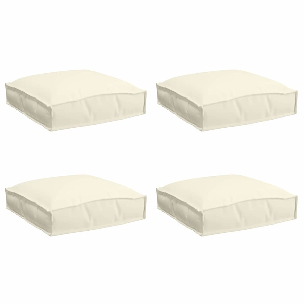 Almofada de palete para assento 4 pcs Creme 40 x 40 x 8 cm