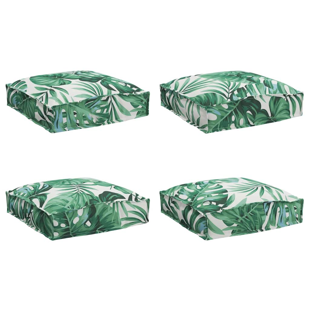 Almofada de palete para assento Floral 4 pcs Padrão de folhas