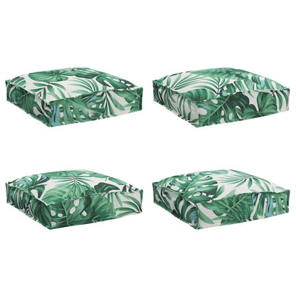 Almofada de palete para assento Floral 4 pcs Padrão de folhas