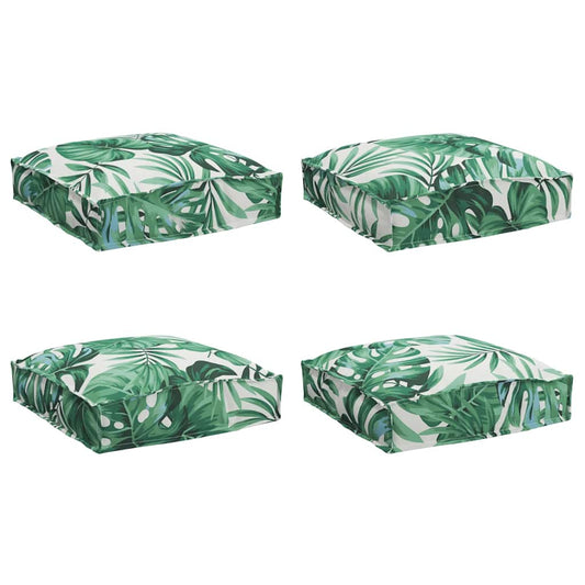 Almofada de palete para assento Floral 4 pcs Padrão de folhas