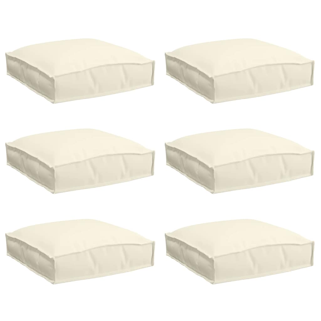 Almofada de palete para assento 6 pcs Creme 40 x 40 x 8 cm
