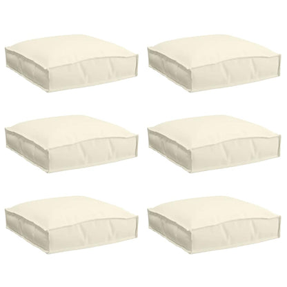Almofada de palete para assento 6 pcs Creme 40 x 40 x 8 cm