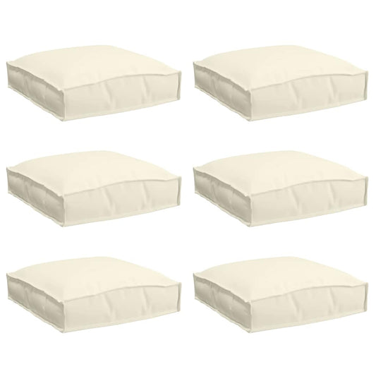 Almofada de palete para assento 6 pcs Creme 40 x 40 x 8 cm