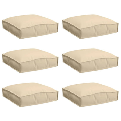 Almofada de palete para assento 6 pcs Bege 40 x 40 x 8 cm