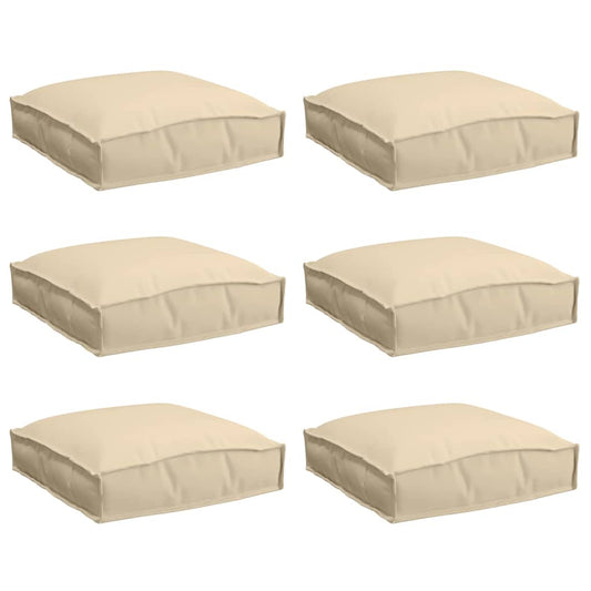 Almofada de palete para assento 6 pcs Bege 40 x 40 x 8 cm
