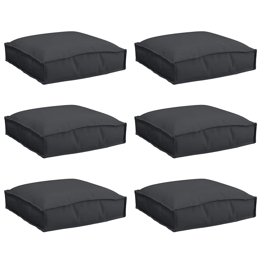 Almofada de palete para assento 6 pcs Preto 40 x 40 x 8 cm