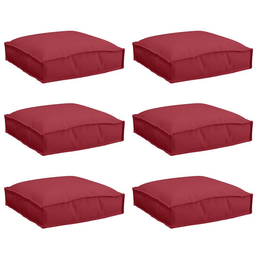Almofada de palete para assento 6 pcs Vinho Vermelho