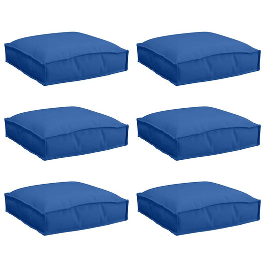 Almofada de palete para assento 6 pcs Azul real 40 x 40 x 8 cm