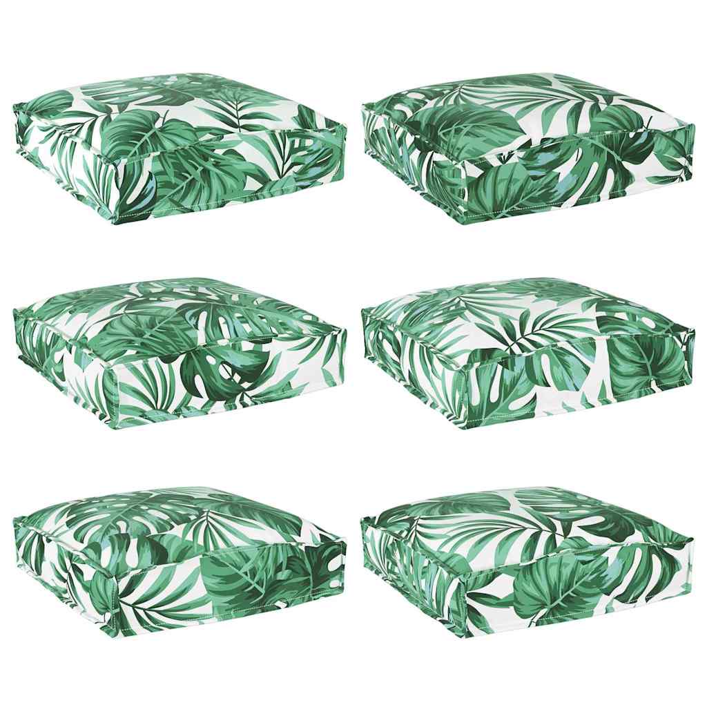 Almofada de palete para assento Floral 6 pcs Padrão de folhas