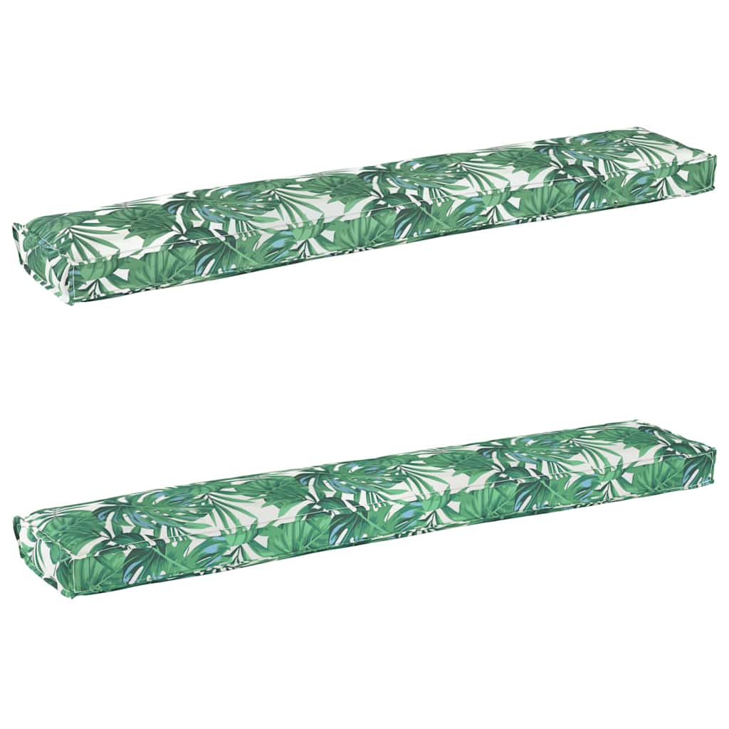 Conjunto de Almofadas para Palete Floral 2 pcs Padrão de Folhas