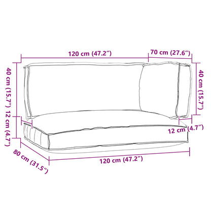 Conjunto de Almofadas para Palete 3 pcs Antracite Tecido Oxford