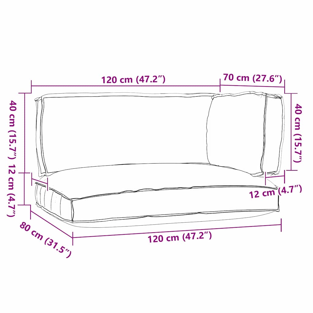 Conjunto de Almofadas para Palete Floral 3 pcs Padrão de folhas