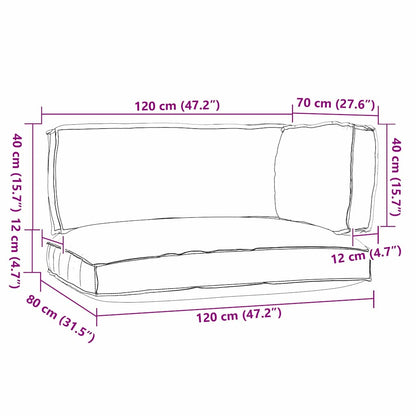 Conjunto de Almofadas para Palete Floral 3 pcs Padrão de folhas