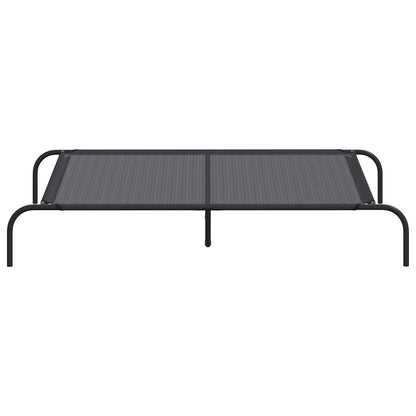 Cama para cães elevada 130x80x20 cm Textilene e aço preto