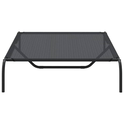 Cama para cães elevada 130x80x20 cm Textilene e aço preto
