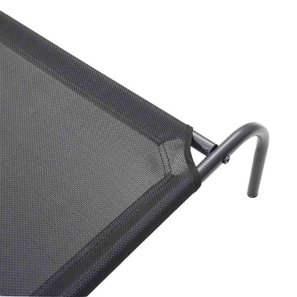 Cama para cães elevada 130x80x20 cm Textilene e aço preto