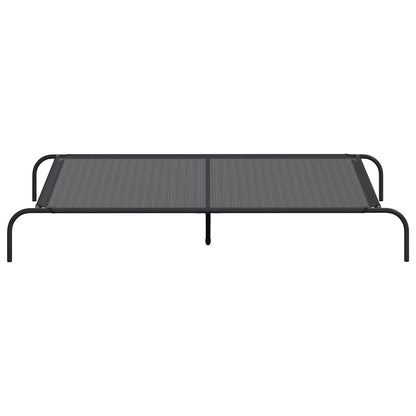 Cama para cães elevada 150x90x20 cm Textilene e aço preto