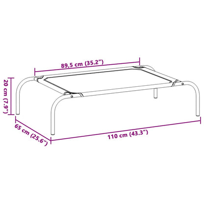 Cama para cães elevada 110x65x20 cm tecido oxford e aço preto
