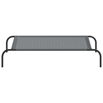 Cama para cães elevada 110x65x20 cm Textilene e aço cinzento