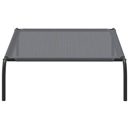 Cama para cães elevada 110x65x20 cm Textilene e aço cinzento