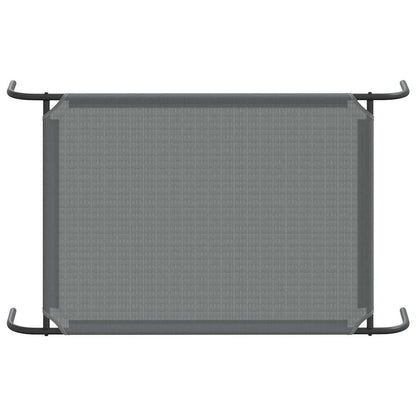 Cama para cães elevada 110x65x20 cm Textilene e aço cinzento