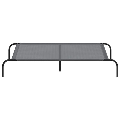 Cama para cães elevada 130x80x20 cm Textilene e aço cinzento