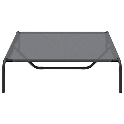 Cama para cães elevada 130x80x20 cm Textilene e aço cinzento