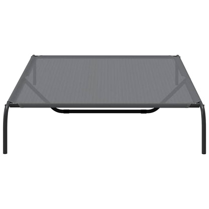 Cama para cães elevada 150x90x20 cm Textilene e aço cinzento