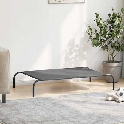 Cama para cães elevada 110x65x20cm tecido oxford e aço cinzento