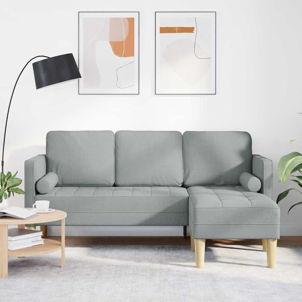 Conjunto de Sofás Cinzento-claro 173 x 131 x 67 cm tecido