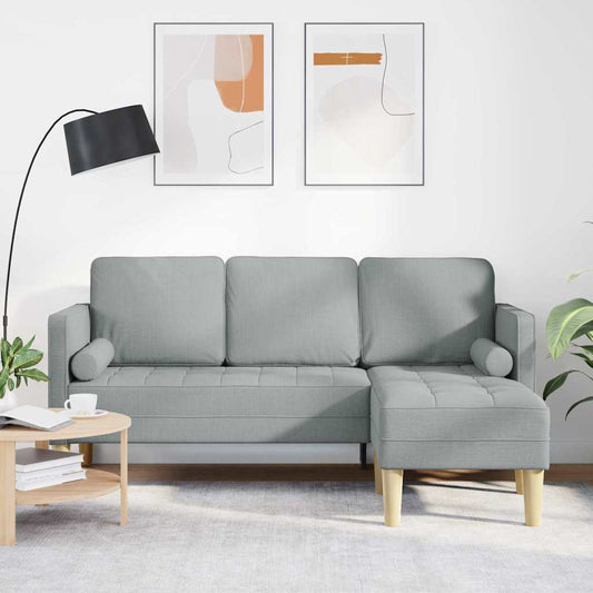 Conjunto de Sofás Cinzento-claro 173 x 131 x 67 cm tecido