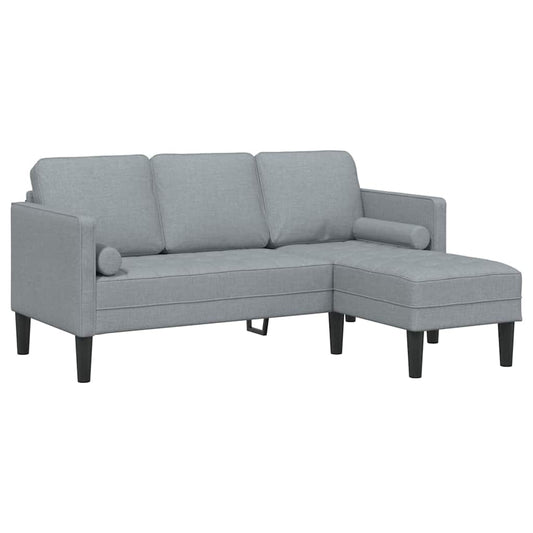 Conjunto de Sofás Cinzento-claro 173 x 131 x 67 cm tecido