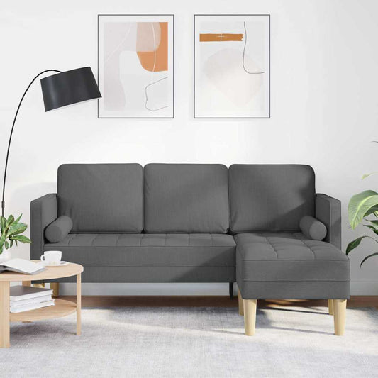 Conjunto de Sofás Cinza Escuro 173 x 131 x 67 cm tecido