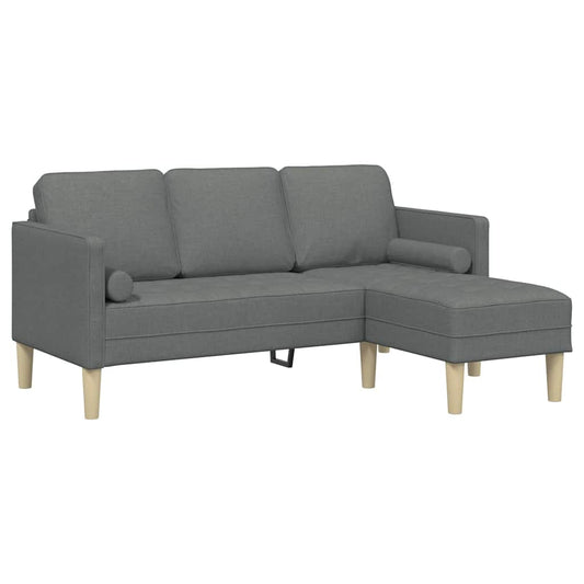 Conjunto de Sofás Cinza Escuro 173 x 131 x 67 cm tecido