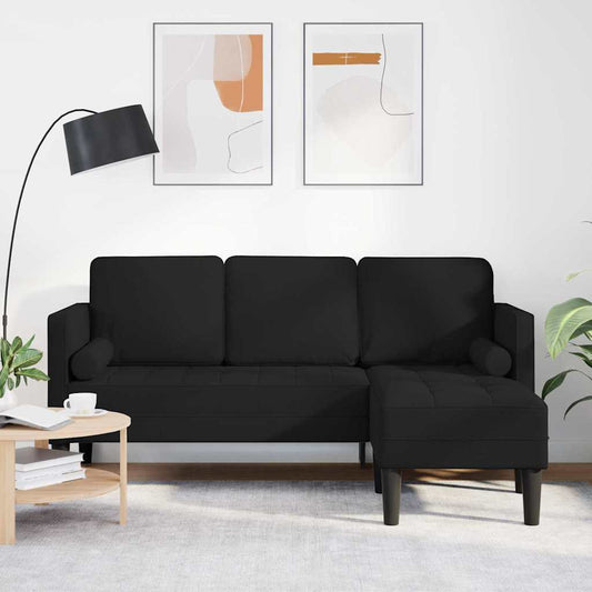 Conjunto de Sofás Preto 173 x 131 x 67 cm tecido