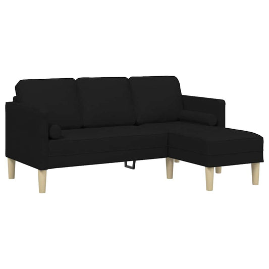 Conjunto de Sofás Preto 173 x 131 x 67 cm tecido