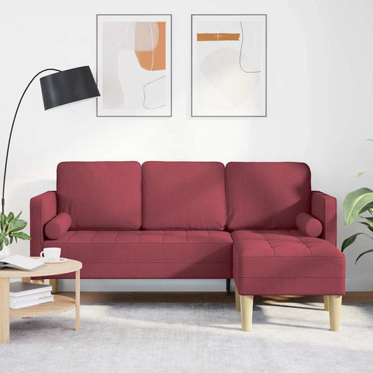 Conjunto de Sofás Vermelho-tinto 173 x 131 x 67 cm tecido