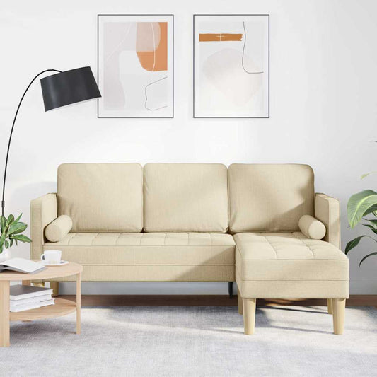 Conjunto de Sofás Creme 173 x 131 x 67 cm tecido