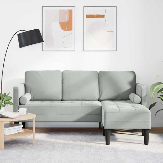 Conjunto de Sofás Cinzento-claro 173 x 131 x 67 cm Veludo