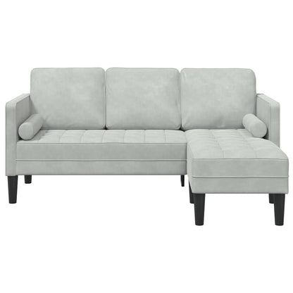 Conjunto de Sofás Cinzento-claro 173 x 131 x 67 cm Veludo