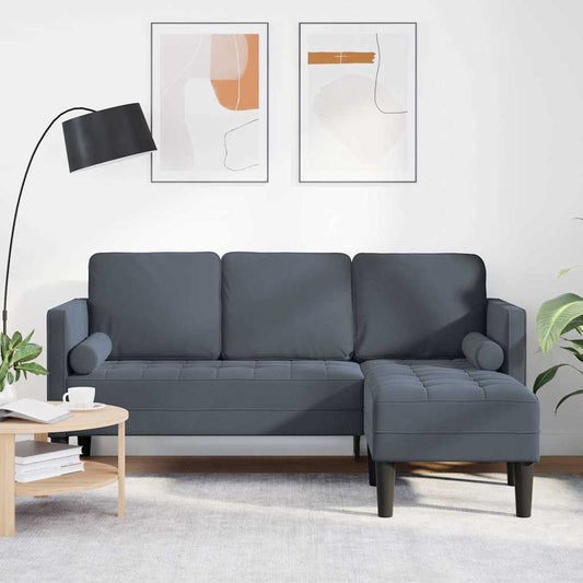 Conjunto de Sofás Cinzento escuro 173 x 131 x 67 cm Veludo