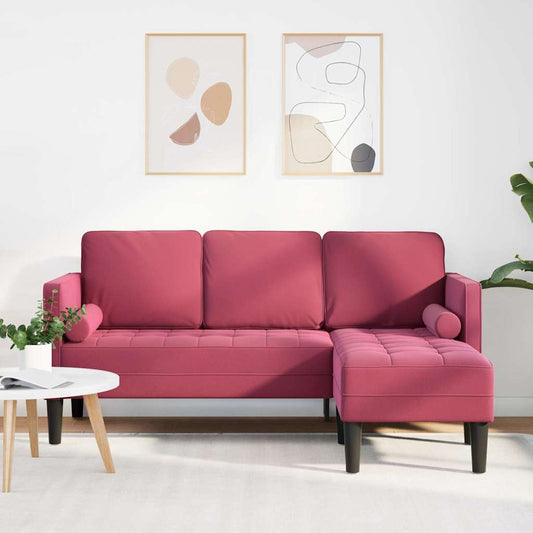 Conjunto de Sofás vermelho tinto 173 x 131 x 67 cm Veludo