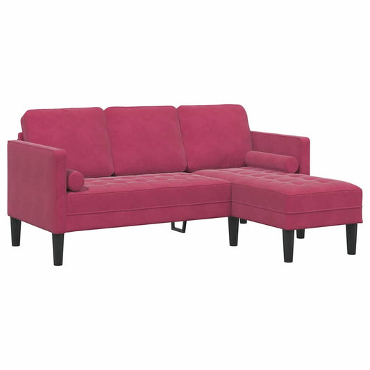 Conjunto de Sofás vermelho tinto 173 x 131 x 67 cm Veludo
