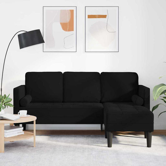 Conjunto de Sofás Preto 173 x 131 x 67 cm Veludo