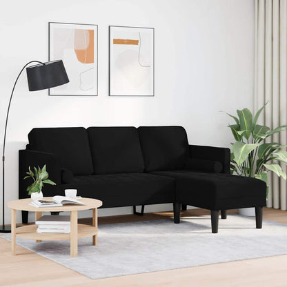 Conjunto de Sofás Preto 173 x 131 x 67 cm Veludo